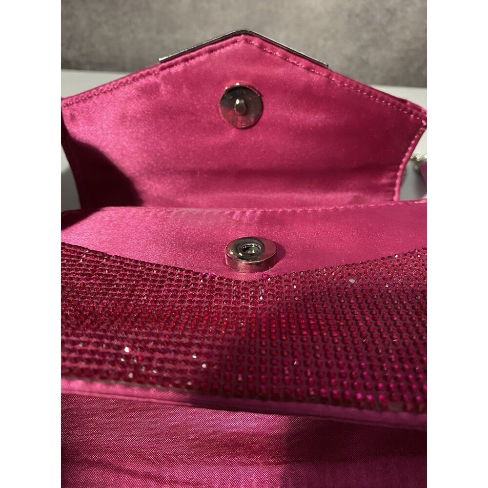 ALDO Hot Pink Rhinestone Handbag Mini Top Handle Bag With Chain Crossbody Strap - Picture 9 of 14